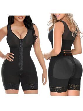 Yianna Fajas Columbianas Bodysuit Black Shapewear Women Sz S, NEW